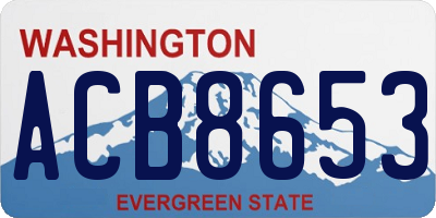 WA license plate ACB8653