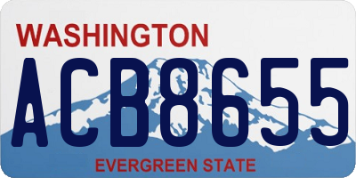 WA license plate ACB8655
