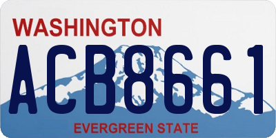 WA license plate ACB8661
