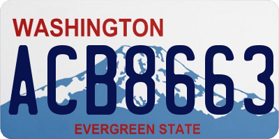 WA license plate ACB8663
