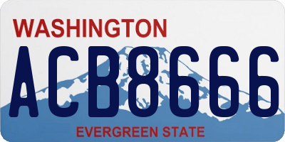 WA license plate ACB8666