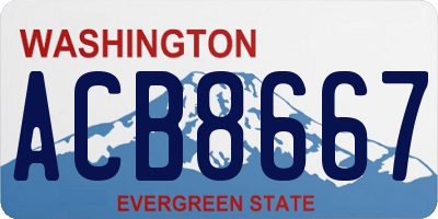 WA license plate ACB8667