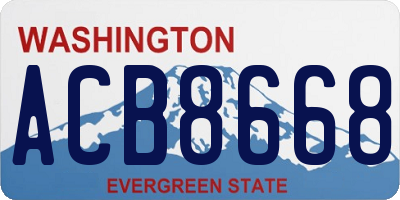 WA license plate ACB8668