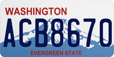 WA license plate ACB8670