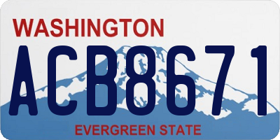 WA license plate ACB8671