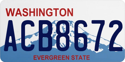 WA license plate ACB8672