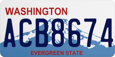 WA license plate ACB8674