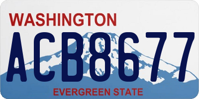 WA license plate ACB8677