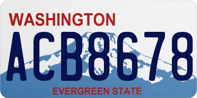 WA license plate ACB8678