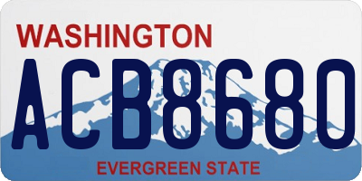 WA license plate ACB8680