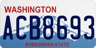 WA license plate ACB8693