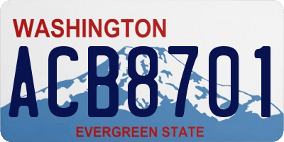 WA license plate ACB8701