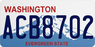 WA license plate ACB8702