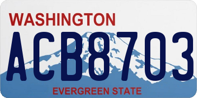 WA license plate ACB8703