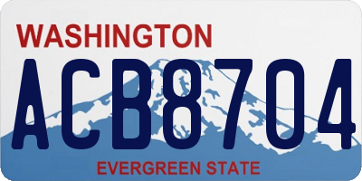 WA license plate ACB8704