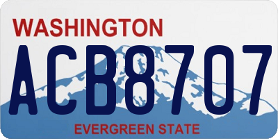 WA license plate ACB8707