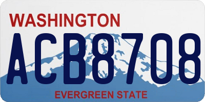 WA license plate ACB8708