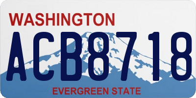 WA license plate ACB8718