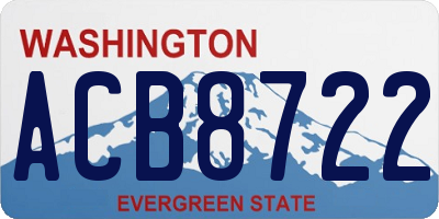 WA license plate ACB8722