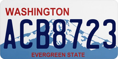WA license plate ACB8723