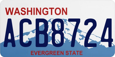 WA license plate ACB8724
