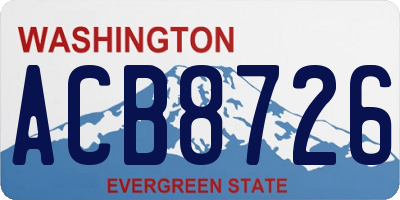 WA license plate ACB8726