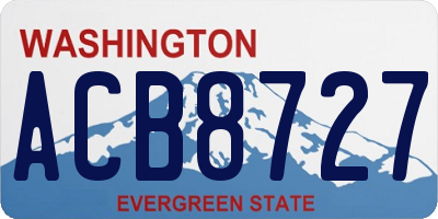 WA license plate ACB8727