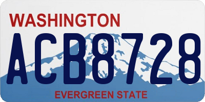 WA license plate ACB8728
