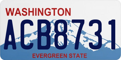 WA license plate ACB8731