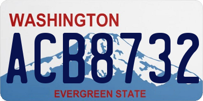 WA license plate ACB8732