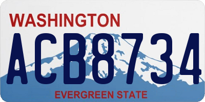 WA license plate ACB8734