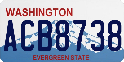 WA license plate ACB8738