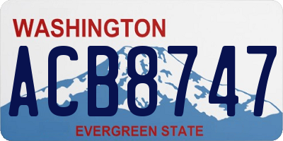 WA license plate ACB8747