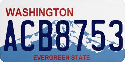 WA license plate ACB8753