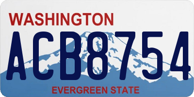 WA license plate ACB8754