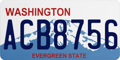 WA license plate ACB8756