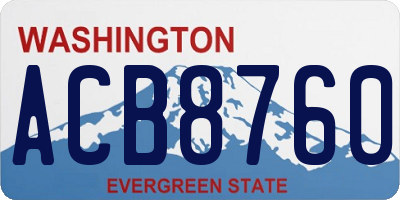 WA license plate ACB8760
