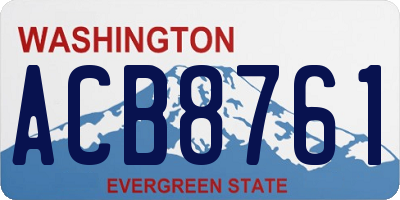 WA license plate ACB8761