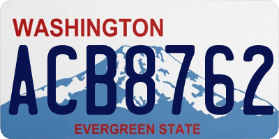 WA license plate ACB8762