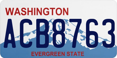 WA license plate ACB8763