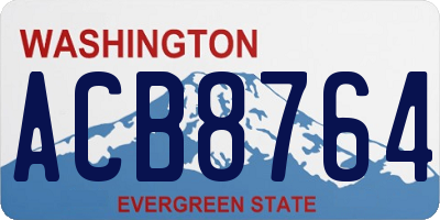 WA license plate ACB8764