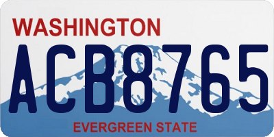 WA license plate ACB8765