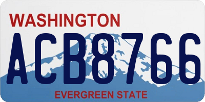 WA license plate ACB8766