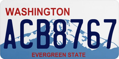 WA license plate ACB8767