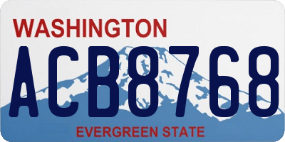 WA license plate ACB8768