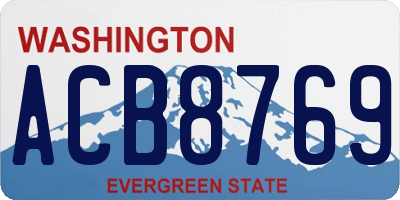 WA license plate ACB8769