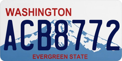 WA license plate ACB8772