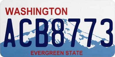 WA license plate ACB8773