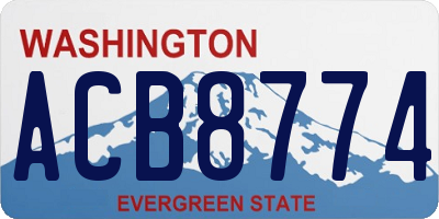WA license plate ACB8774