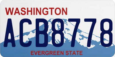 WA license plate ACB8778